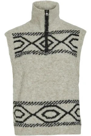 VILA Trui Vifinka Sl Knit Vest 14101950 Birch/black Dames