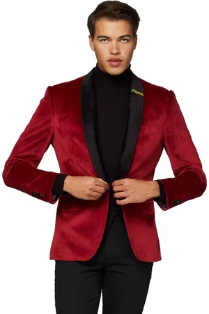 OppoSuits Deluxe Christmas - Dinner Jacket - Heren Blazer - Kerst - Burgundy