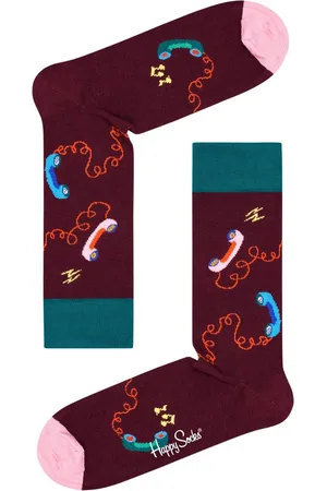 Happy Socks Stay in touch - maat 36-40 - telefoon kabel muzieknootjes