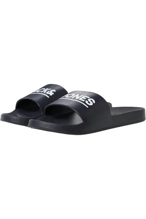 JACK & JONES JFWOLLIE SLIDER Logo Badslipper Antraciet