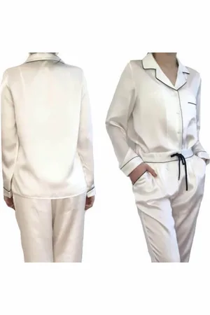 Merkloos Dames zijden pyjama set , , M