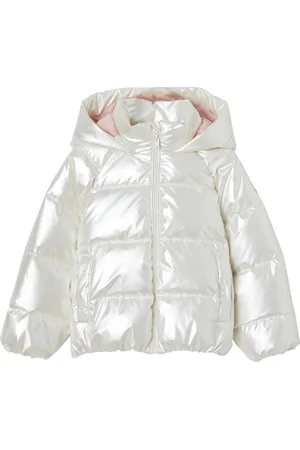 Vertbaudet Donsjack met capuchon voor meisjes met parelmoereffect met fleece voering