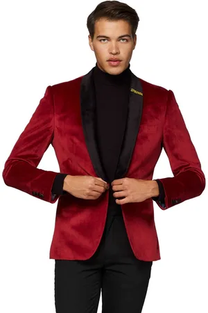OppoSuits Deluxe Christmas - Dinner Jacket - Heren Blazer - Kerst - Burgundy