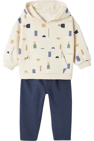 Vertbaudet Babyset met sweater van fleece en keper broek