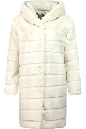 Gentile Bellini Imitatie Bontjas Dames - Parka - White