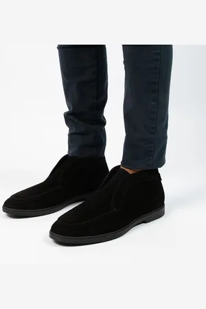 Manfield Heren - Zwarte suède boots