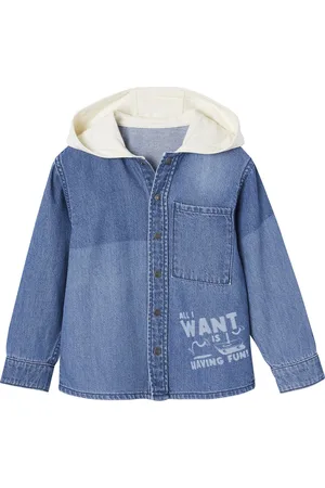 Vertbaudet Denim overhemd met capuchon en patches voor jongens