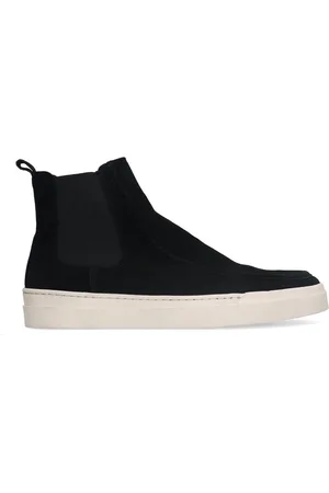 Manfield Heren - Zwarte suède chelsea boots