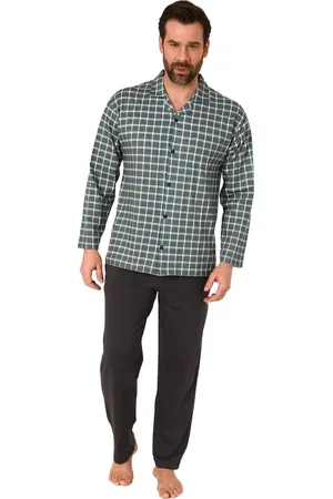 Normann Heren pyjama doorknoop 101 90503 - - 64/66