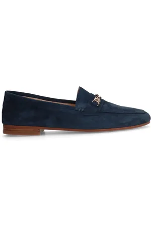 Manfield Dames - Blauwe suède loafers