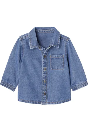 Vertbaudet Denim blouse met drukknopen voor baby