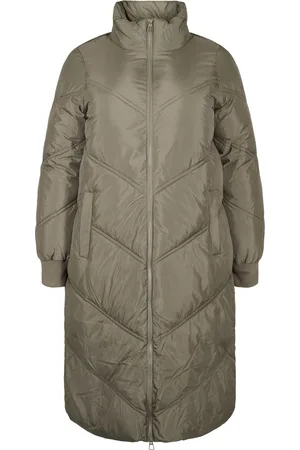 Zizzi CAPAM, L/S, COAT Dames Jas - Brown