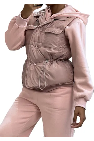 Merkloos Dames 3delig dik Joggingpak met Bodywarmer