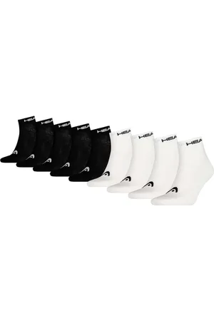 Head Unisex 9P quartersokken logo zwart & wit