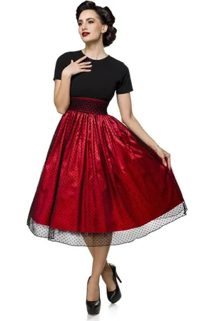 Belsira Retro Korte jurk - S - /Rood