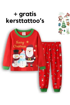 Merkloos EazyPeezy Pyjama in kerstthema - Kerstpyjama kinderen - Kerstmotief - 5 jaar