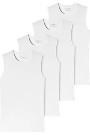 Schiesser Heren Tank Top / Onderhemd met ronde hals 4er-Pack - 95/5 - Organic Cotton