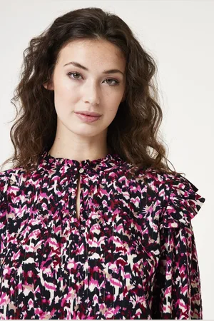Garcia Dames All over print Blouse Rood Long mouw