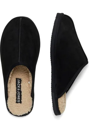 JACK & JONES Heren Instappers Dudely Microfiber Pantoffel - Zwart