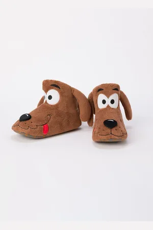 Woody Pantoffels hoog - bruin - labradoodle - 242-10-WBO-C/010 - maat 22/26