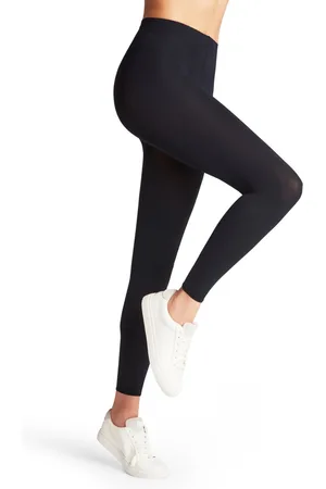 Falke Pure Matt ondoorzichtig dun fijn versterkt zacht zonder motief effen mat elegant comfortabel Ondoorzichtig 100 Denier Blauw Dames legging