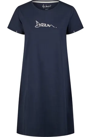by Louise Essential Dames Nachthemd Korte Mouw Dream Blauw