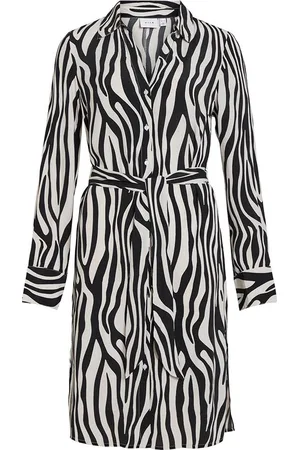 VILA 14084529 - VIFINI L/S MIDI SHIRT PANTERPRINT DRESS - NOOS