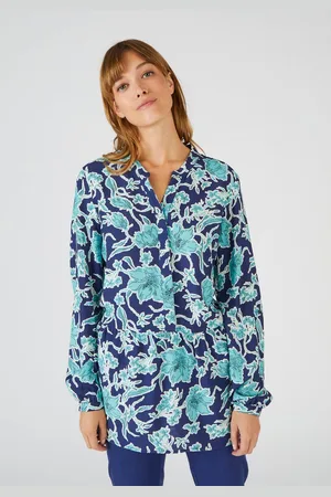 Damart Wijduitlopende tuniek in soepele stof met bloemenprint - Dames - - 44