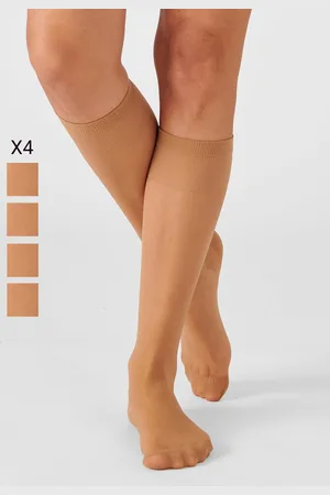Damart Set van 4 paar kniekousen voile 20D - Vrouwen - Bruin - 36/37