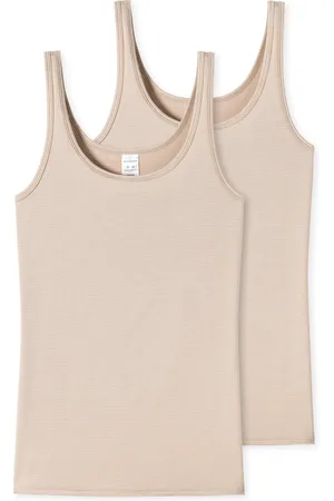 Schiesser 2PACK Trägertop Dames Onderhemd - sand