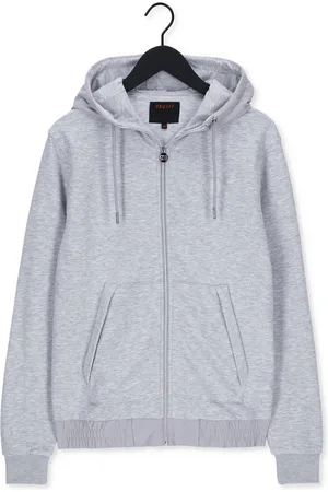 Cruyff Aimar Zip Thu - 280 Gsm Brushback Woven Overlayers Truien & Vesten Heren - Sweater - Hoodie - Vest- Lichtgrijs