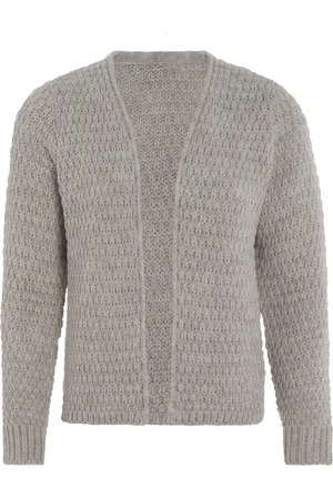 Knit Factory Becky Gebreid Vest - Gebreide dames cardigan - Kort vest op heuphoogte - Grijs damesvest gemaakt uit 30% wol en 70% acryl - - 40/42
