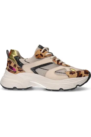 Sacha Dames - Leopard leren sneakers met multicolor details