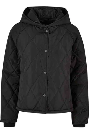 Urban classics Oversized Diamond Quilted Hooded Jacket - L