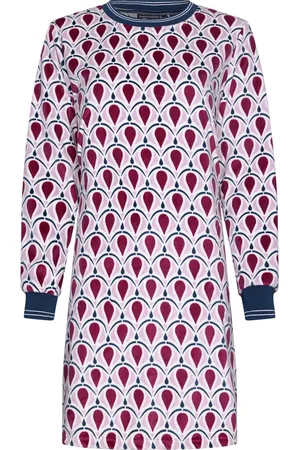 Pastunette Fleece dames nachthemd - lange mouwen - Winter nachtjapon lange mouwen - 46