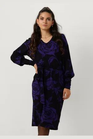 Jansen Amsterdam Vbf501 Jersey Print Dress With V-neck Jurken Dames - Kleedje - Rok - Jurk -