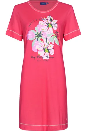 Pastunette Dames nachthemd korte mouw - Green Flower - 40 - .