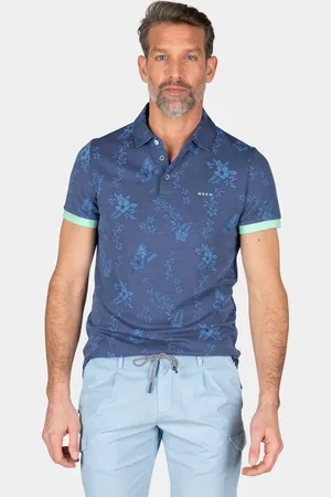 NZA NZA - Navy polo met bloemen
