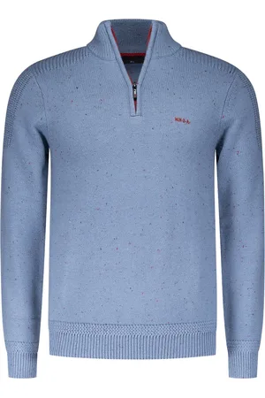 NZA NZA - Blauwe pullover met halve rits