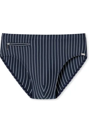 Schiesser Nautical Casual heren badkleding - zwemslip met ritsvak tricot gerecycled stroken admiraal
