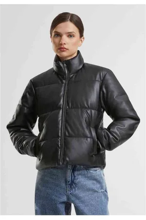 Urban classics Synthetic Leather Gewatteerd jack - 5XL