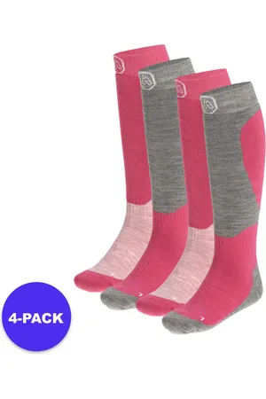 Apollo (Sports) - Skisokken kind - Unisex - Multi Roze - 23/26 - 4-Pack - Voordeelpakket
