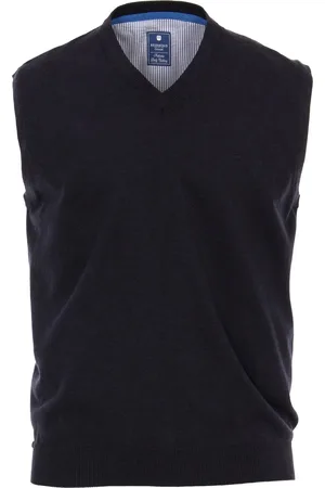 Redmond Heren spencer katoen - V-hals - marine