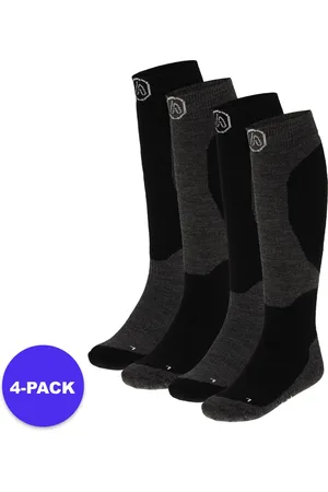 Apollo (Sports) - Skisokken kind - Unisex - Multi Zwart - 23/26 - 4-Pack - Voordeelpakket