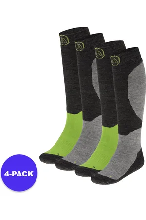 Apollo (Sports) - Skisokken kind - Unisex - Multi Grijs - 23/26 - 4-Pack - Voordeelpakket