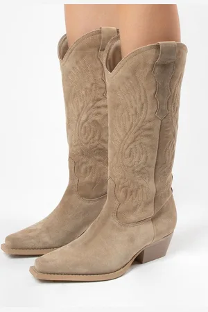 Sacha Dames - suède cowboylaarzen met stiksels