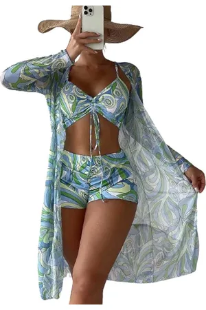 Merkloos 3-delige Premium Beach tankini set - Bikini - Broekje - Badpak - Cover jurk - Strand - Zomer - Sexy