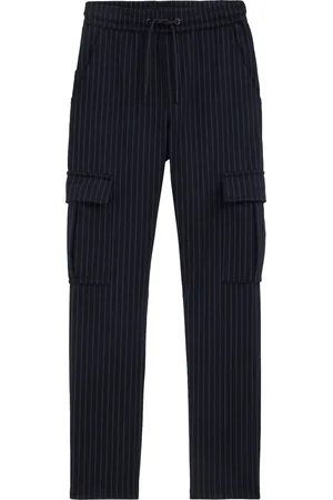 WE Fashion Jongens slim fit pantalon met structuur