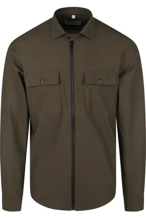 Suitable Jacket Shirt Donkergroen