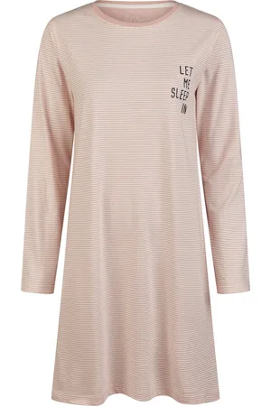 by Louise Essential Dames Nachthemd Lange Mouw Gestreept